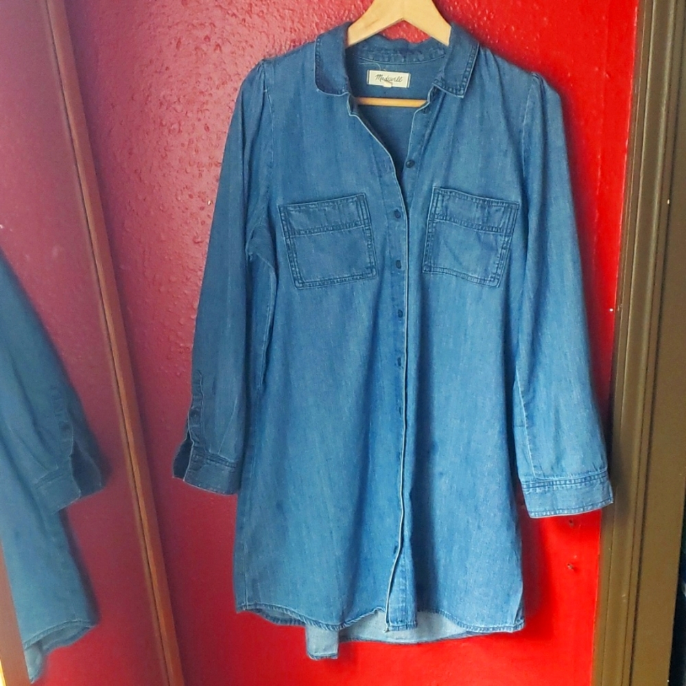 Madewell long sleeve chambray Medium shirt dress